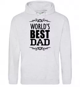 Мужская толстовка (худи) Worlds best dad Серый меланж фото