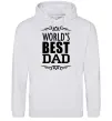 Мужская толстовка (худи) Worlds best dad Серый меланж фото