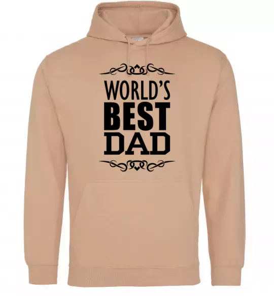 Мужская толстовка (худи) Worlds best dad Песочный фото