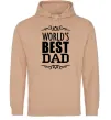 Мужская толстовка (худи) Worlds best dad Песочный фото