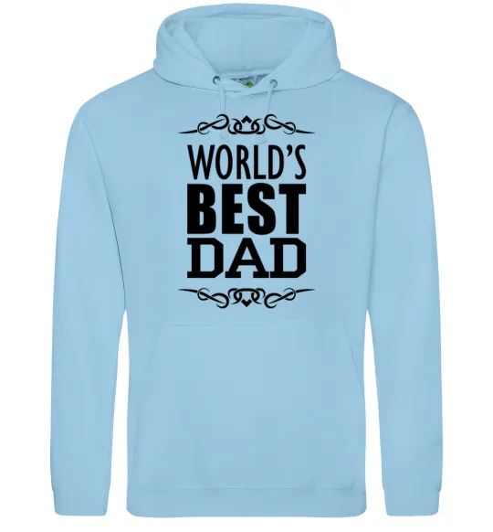 Чоловіча толстовка (худі) Worlds best dad Блакитний фото