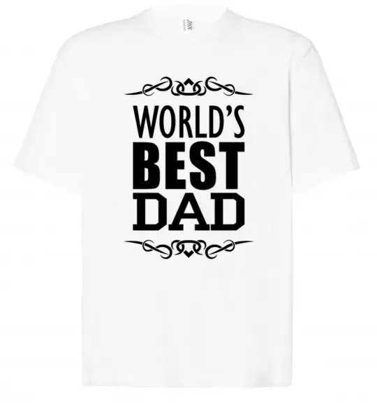 Футболка Оверсайз Worlds best dad Белый фото