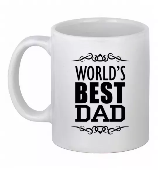 Чашка керамічна Worlds best dad Білий фото