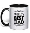 Чашка с цветной ручкой Worlds best dad Черный фото