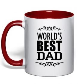 Чашка з кольоровою ручкою Worlds best dad