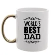 Чашка с цветной ручкой Worlds best dad Золото фото