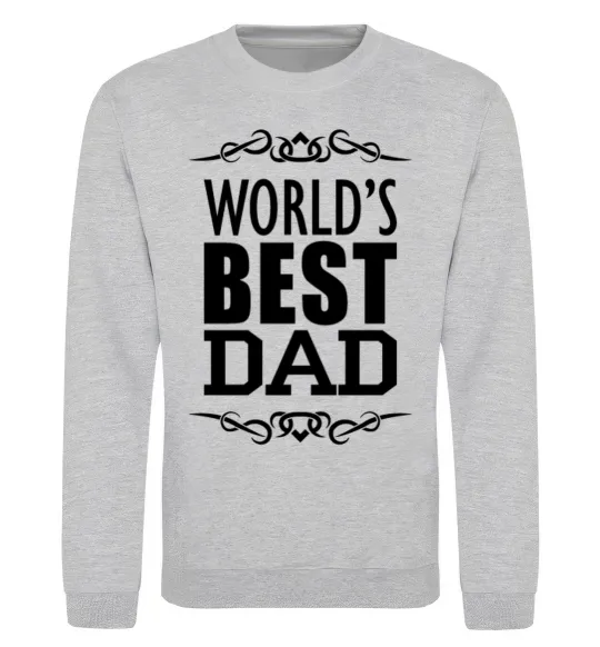 Світшот Worlds best dad Сірий меланж фото