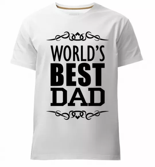 Мужская премиум футболка Worlds best dad Белый фото