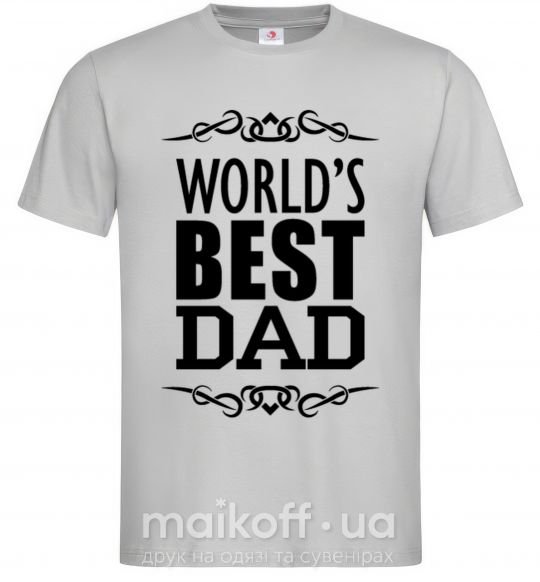 Мужская футболка Worlds best dad Серый фото