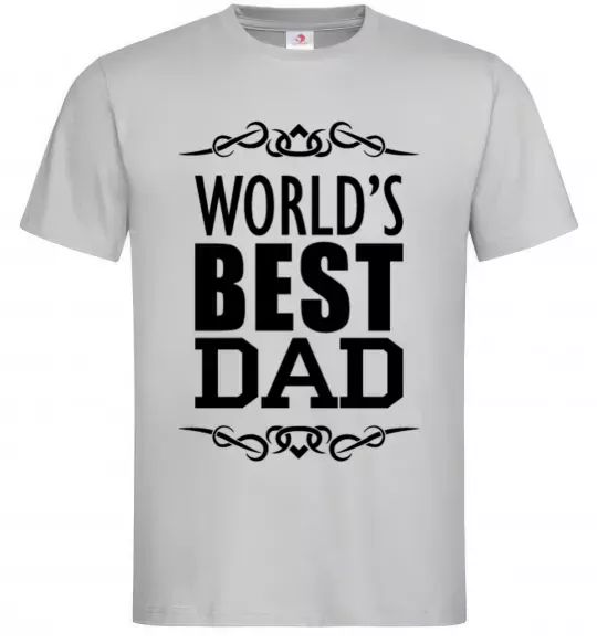 Мужская футболка Worlds best dad Серый фото