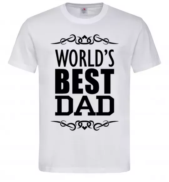 Мужская футболка Worlds best dad Белый фото