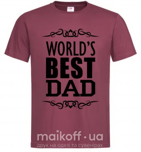 Мужская футболка Worlds best dad Бордовый фото