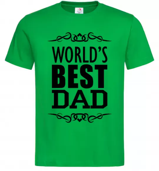 Мужская футболка Worlds best dad Зеленый фото