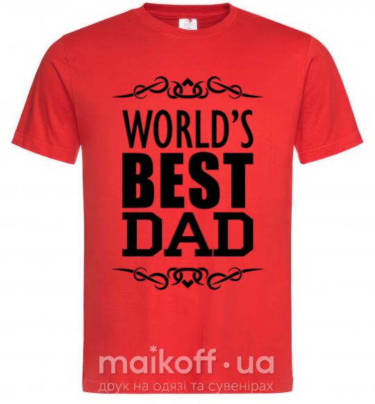 Мужская футболка Worlds best dad Красный фото