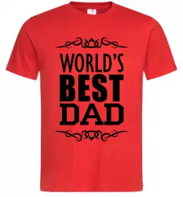 Мужская футболка Worlds best dad Красный фото