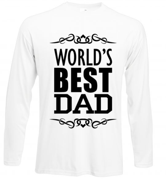 Лонгслів Worlds best dad Білий фото