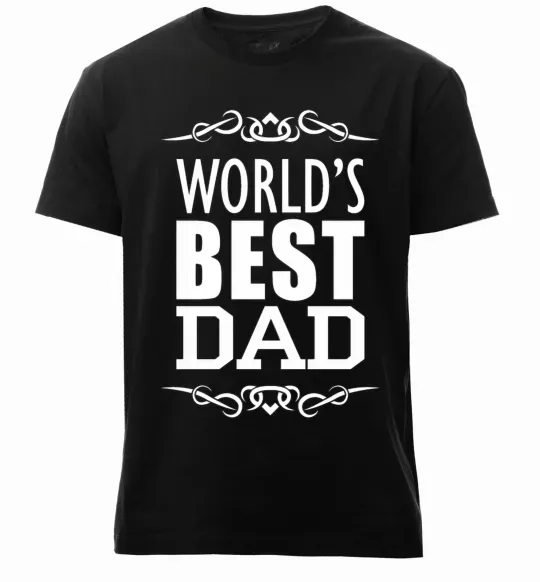 Мужская премиум футболка Worlds best dad Черный фото