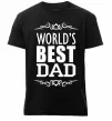 Мужская премиум футболка Worlds best dad Черный фото