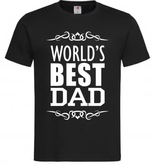 Мужская футболка Worlds best dad Черный фото