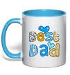 Чашка с цветной ручкой Best dad Голубой Чашка с цветной ручкой Best dad Голубой фото