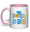 Чашка с цветной ручкой Best dad Нежно розовый Чашка с цветной ручкой Best dad Нежно розовый фото