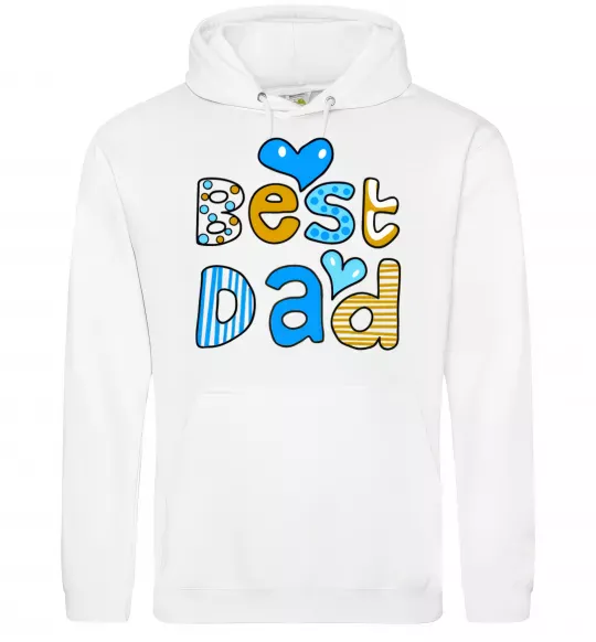 Мужская толстовка (худи) Best dad Белый фото