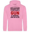 Чоловіча толстовка (худі) I have a beautiful daughter and a gun Рожевий фото