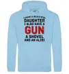Чоловіча толстовка (худі) I have a beautiful daughter and a gun Блакитний фото