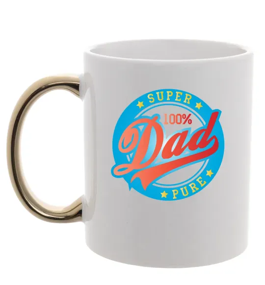 Чашка с цветной ручкой Super Dad 100 pure Золото фото