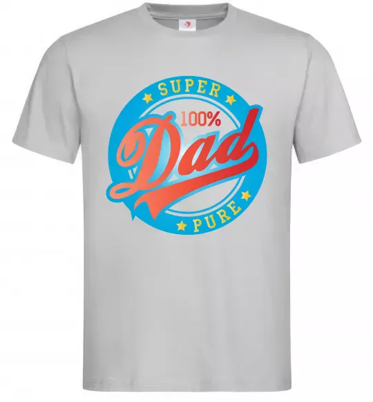 Мужская футболка Super Dad 100 pure Серый фото
