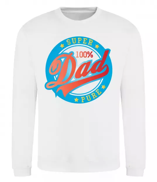 Свитшот Super Dad 100 pure Белый фото