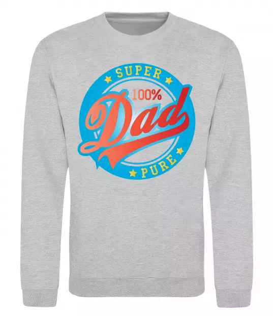 Свитшот Super Dad 100 pure Серый меланж фото