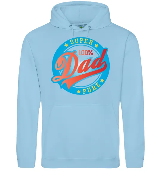 Чоловіча толстовка (худі) Super Dad 100 pure Блакитний фото