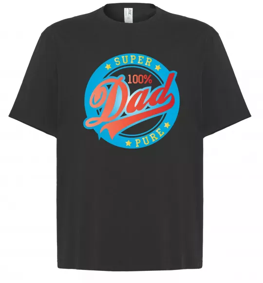 Футболка Оверсайз Super Dad 100 pure Черный фото