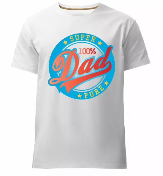 Мужская премиум футболка Super Dad 100 pure Белый фото