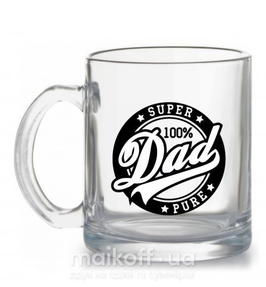 Чашка скляна Super Dad 100 pure Прозорий фото