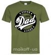 Мужская футболка Super Dad 100 pure Оливковый фото