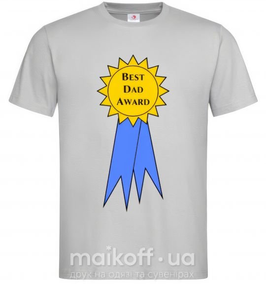 Мужская футболка Best dad award Серый фото