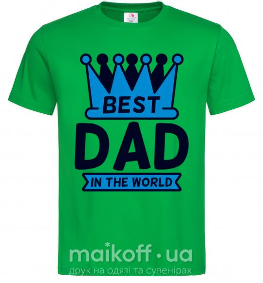 Чоловіча футболка Best dad in the world crown Зелений фото