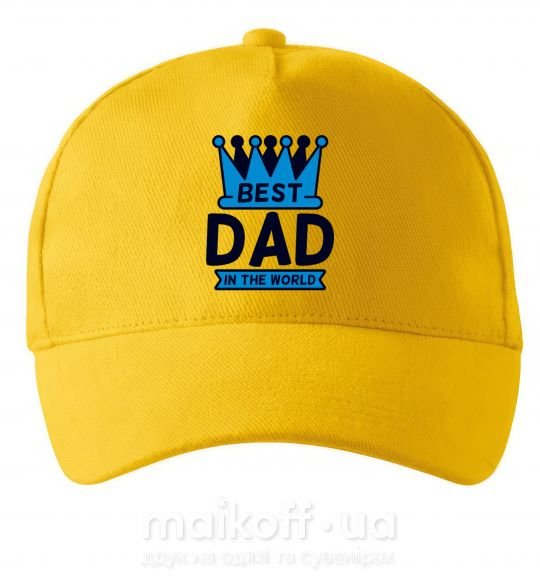 Кепка Best dad in the world crown Солнечно желтый фото