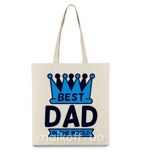 Эко-сумка Best dad in the world crown Бежевый фото