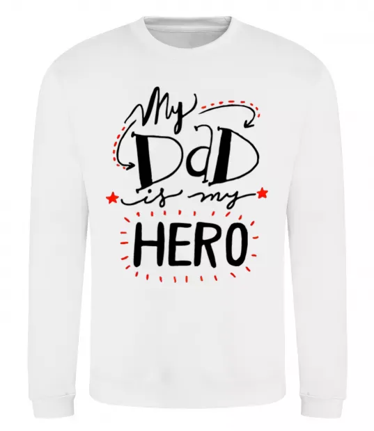 Свитшот My dad is my hero Белый фото