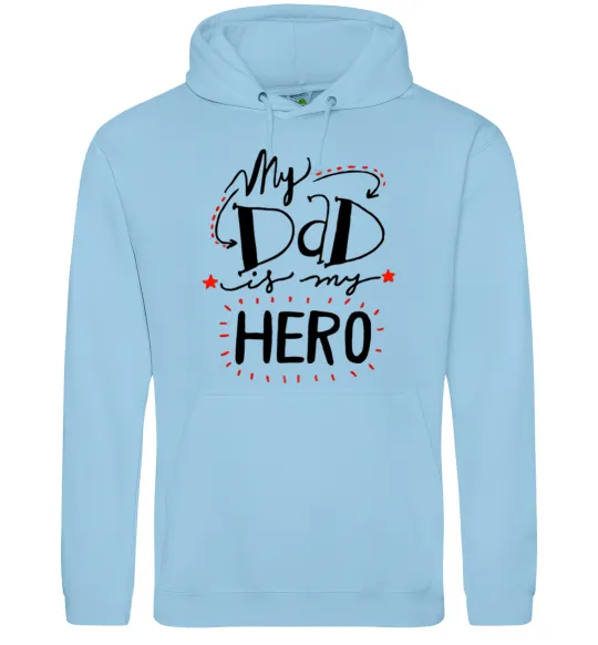 Жіноча толстовка (худі) My dad is my hero Блакитний фото