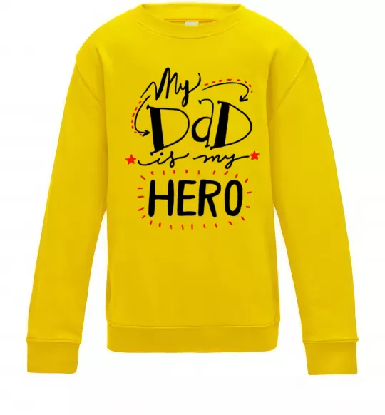 Дитячий світшот My dad is my hero Сонячно жовтий фото