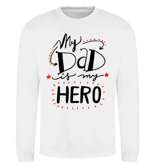 Світшот My dad is my hero Білий фото