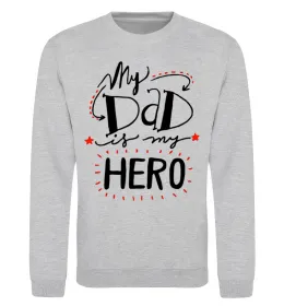 Свитшот My dad is my hero Серый меланж фото