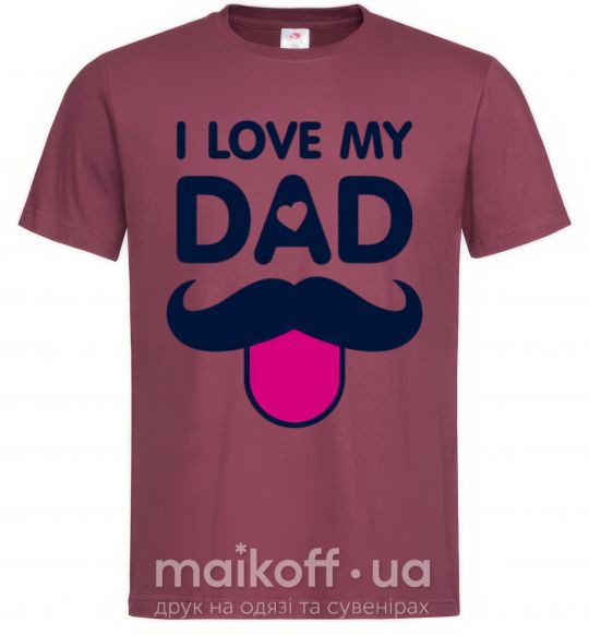 Мужская футболка I love my dad exclusive Бордовый фото