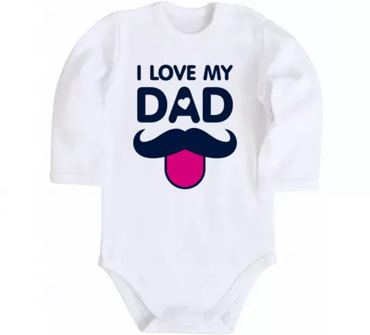 Дитячий бодік I love my dad exclusive Білий фото
