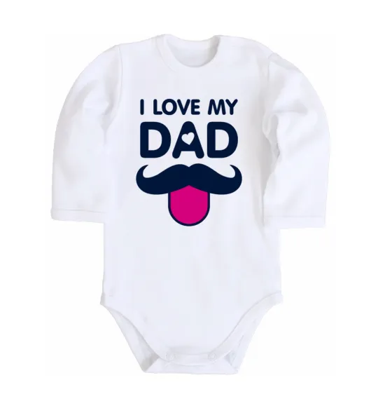 Детский боди I love my dad exclusive Белый фото