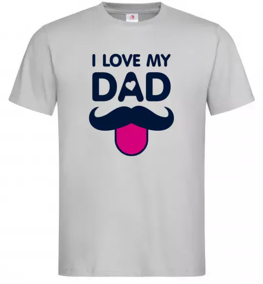 Чоловіча футболка I love my dad exclusive Сірий фото
